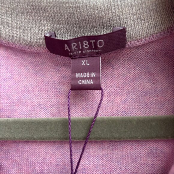 Ari8to 100% Marino Wool Mens Sweater Purple Size XL New With Tags - Picture 9 of 9